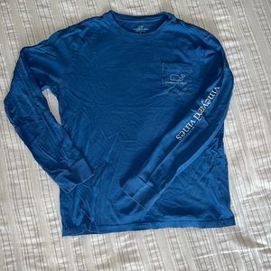 Bright blue long sleeve vineyard vines top